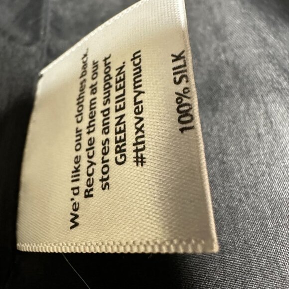 EILEEN FISHER Black Silk Shawl Collar Open Front Long Vest Sleeveless Blazer S - Picture 8 of 8